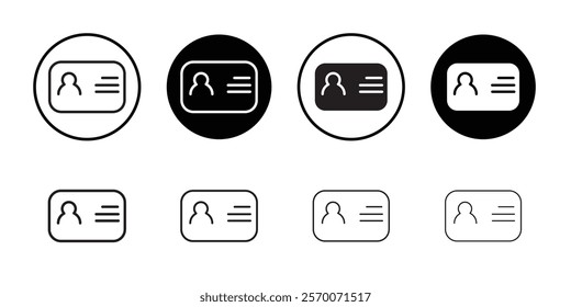 identity card icon Outline vector for web ui