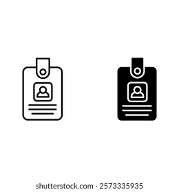 identity card icon set color editable