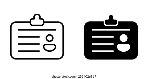 Ilustración del conjunto de iconos de la tarjeta de identidad - Vector de la insignia de la Identificación personal, Clipart de tarjeta de identificación de seguridad, diseño del pase de acceso al Profesional, símbolo de verificación del Perfil del usuario