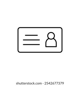 Icono de tarjeta de identidad Arte de línea delgada aislado