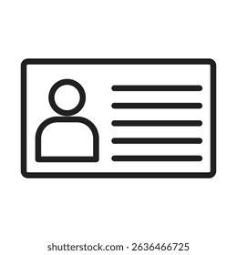 identity card icon Thin line illustration