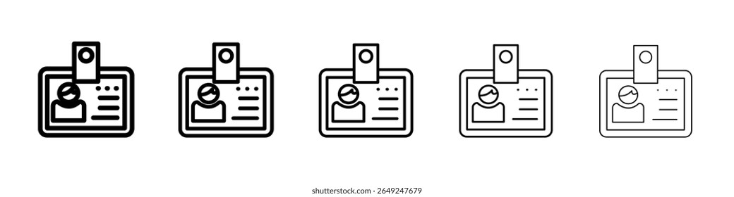 identity card icon thin line outline set or collection