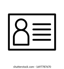 identity card icon vector for any purposes on white background