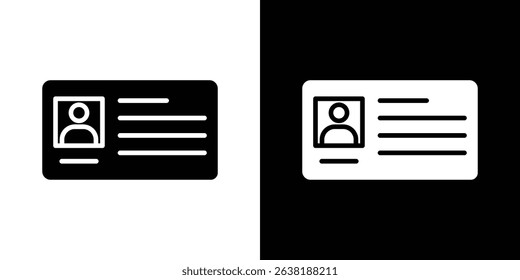 Identity card icon Vector in flat style. Collection silhouettes