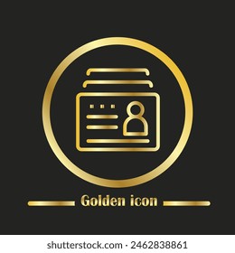 identity card icon.
vector icon with gold gradation