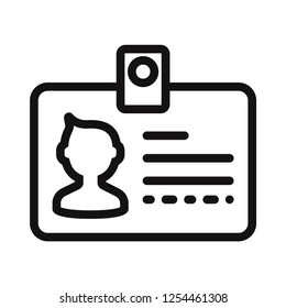 Identity card icon vector. Identification,id symbol.