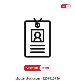 Identity card icon vector. Identification,id symbol.