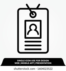 Identity card icon vector. Identification,id symbol.