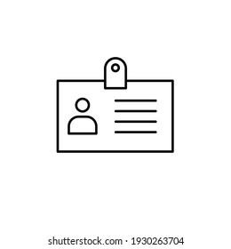 identity card icon vector illustration. business icon line style. isolated on white background