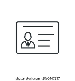 Identity card icon, vector identity card icon, vector illustration