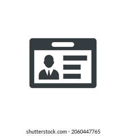 Icono de tarjeta de identidad, ilustración vectorial