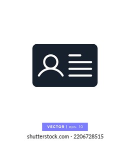 Identity Card Icon Vector Illustration Design Template.