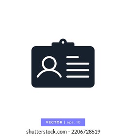 Identity Card Icon Vector Illustration Design Template.