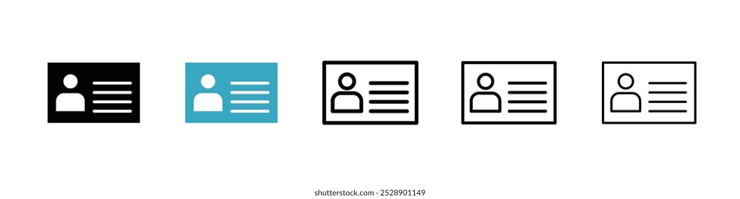 Identity card icon vector illustration set