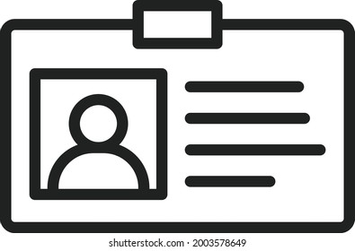 Identity Card icon vector image. Can also be used for Entrepreneurship. Suitable for mobile apps, web apps and print media.