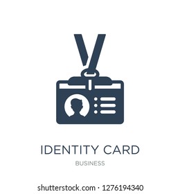 identity card icon vector on white background, identity card trendy filled icons from Business collection, identity card vector illustration