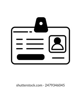 Icono de tarjeta de identidad con fondo blanco Vector ilustración de stock