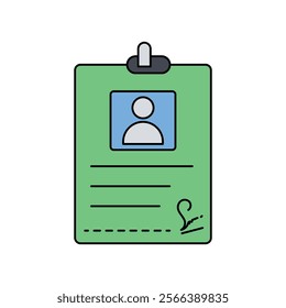 Identity Card icon with white background vector stock illustration