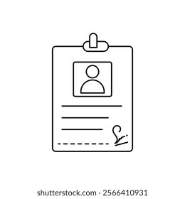 Identity Card icon with white background vector stock illustration