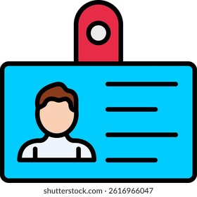 Identity Card Line Filled Vector Icon Design