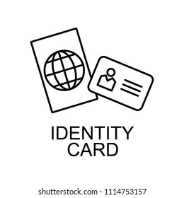 identity card line icon. Element of human resources signs with name for mobile concept and web apps. Thin line identity card line icon can be used for web and mobile on white background