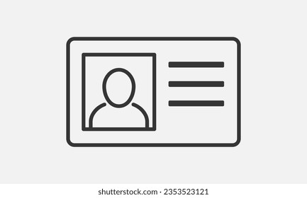 identity card line icon. Personal ID, citizen code. Vector illustration.