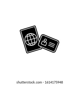 identity card line icon. Simple glyph, flat vector of web icons for ui and ux, website or mobile application