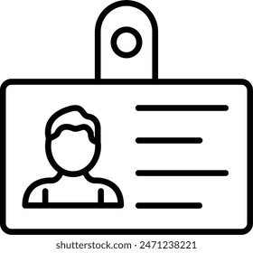 Icono de línea de tarjeta de identidad Diseño de Vector