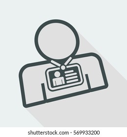 Identity card - long shadow icon