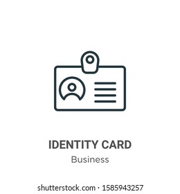 Icono de vector de contorno de tarjeta de identidad. Icono de tarjeta de identidad negra de línea delgada, ilustración de elemento simple vector plano a partir del concepto de negocio editable aislado en fondo blanco
