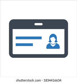 Identity card, pass, id, user, Employee icon on white background