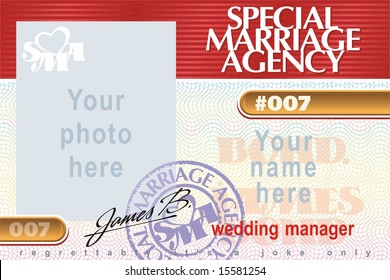 Identity Card Special Marriage Agency 007