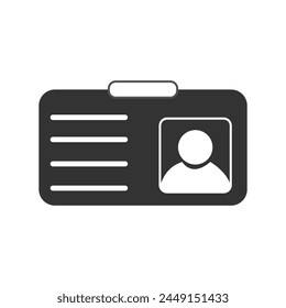 Identity card vector icon. filled flat sign for mobile concept and web design. Member Id card simple solid icon. Vector illustration. Eps file 94.