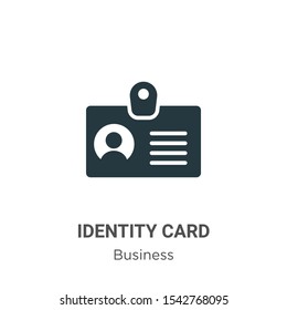 Identity card vector icon on white background. Flat vector identity card icon symbol sign from modern business collection for mobile concept and web apps design.