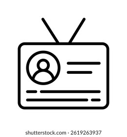 Identity Card Vector outline icon. Eps10 file 