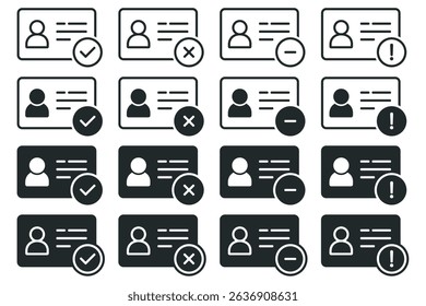 Identity card verification icon. Vector illustration