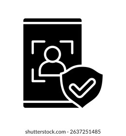 Identity Check glyph, mini illustration icon. use for modern concept, print, UI, UX kit, web and app development. Vector related to account management, ecommerce, banking and finance.