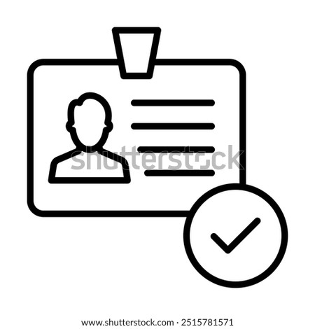 Identity Check icon line vector illustration