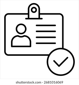 Vetor de Ilustração do Ícone de Contorno de Verificação de Identidade
