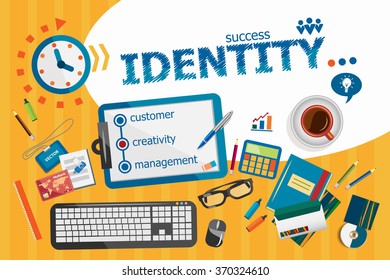 Identity design concept. Typographic poster. Identity concepts for web banner and printed materials.