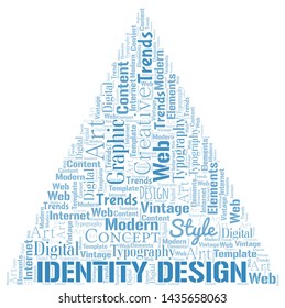 Identity Design word cloud. Wordcloud made with text only.