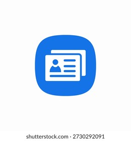 Vector de signo de icono de secciones de detalles de identidad