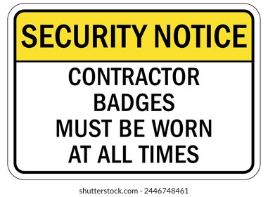 Identity document ID badges required sign