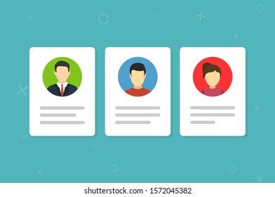 Identity document with person photo and info. Vector icon in flat