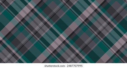 Identity fabric pattern vector, fur seamless check texture. Furniture background textile plaid tartan in pastel and teal colors palette.