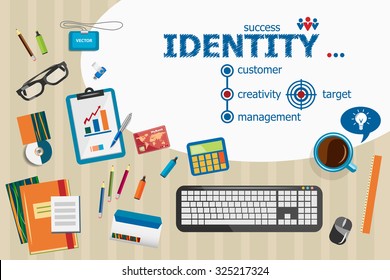 Identity and flat design illustration concepts for business analysis, planning, consulting, team work, project management. Identity concepts for web banner and printed materials.