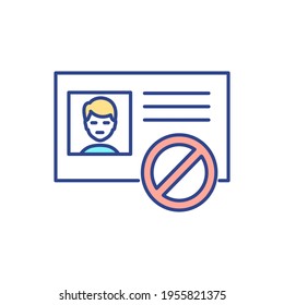 Identity Fraud RGB Color Icon. Stolen Private Details. Immigration Violations. Using Person Personal Data For Economic Gain. Stealing Identification Card. Identity Theft. Isolated Vector Illustration