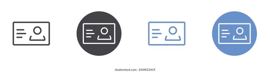 Identity icon Flat set in black and white color
