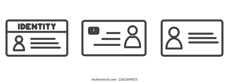 Identity icon. ID card line icon, identification and card holder, office badge vector icon, ID and Verification Related Vector Line Icons.  Icons as identity, Driving License, Legal document.