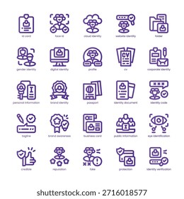 Identity Icon pack for your website, mobile, presentation, and logo design. Identity Icon line basic color design. Vector graphics illustration and editable stroke.